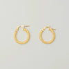 18K YELLOW GOLD TEXTURED HOOPS