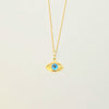 18K YELLOW GOLD EVIL EYE NECKLACE