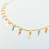 TRI GOLD SPIKE CHOKER NECKLACE