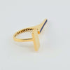 18K Gold Blue Line Square S6.5 Ring 3.43g