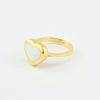 18K Gold White Heart S6.5 Ring 4.2g
