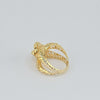 18K Gold Layers Cut Infinity S6.75 Ring 4.4g