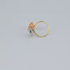 18K Gold Two Flowers S7.25 Ring 2.88g