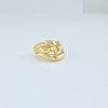 18K Gold Triple Feathers S7 Ring 3.2g
