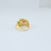 18K Gold Triple Feathers S7 Ring 3.2g