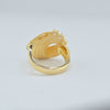18K Gold Matte Design With 3 Stars S8.75 Ring 7.4g