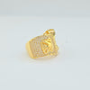 18K Gold Feather Band S7.75 Ring 7.89g