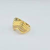 18K Gold Ripple Wave Diamond S7.5 Ring 7.2g