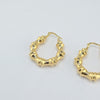 18K Gold Bamboo Earrings 4.9g