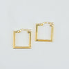 18K Gold Square Earrings 2.7g