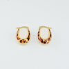 18K Gold Tiger Crescent Earrings 2.4g