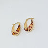 18K Gold Tiger Crescent Earrings 2.4g