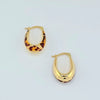 18K Gold Tiger Crescent Earrings 2.4g