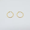 18k Square Cut Hoop Earrings 1.3g
