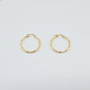 18k Square Cut Hoop Earrings 1.3g