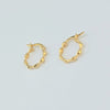18K Gold Diamond Shape Laser Cut Earrings 1.5g