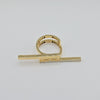 18K Gold Geometrical Double Line S7 Ring 3.8g