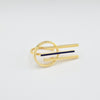 18K Gold Triple Blue Line S8.75 Ring 6.4g