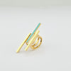 18K Gold Triple Turquoise Line S7 Ring 6.7g