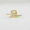 18K Gold Triple Turquoise Line S7 Ring 6.7g
