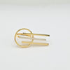 18K Gold Triple White Line S7.75 Ring 5.8g