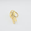 18K Gold Triple White Line S7.75 Ring 5.8g