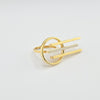 18K Gold Triple White Line S7.75 Ring 5.8g