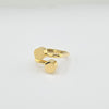 18K Gold Square Double Ball S8.5 Ring 5.2g
