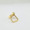 18K Gold Square Double Ball S8.5 Ring 5.2g