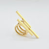 18K Gold Triple Line S7.75 Ring 6.4g