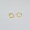 18K Small Cut Hoop Earrings 0.80g