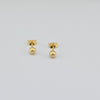 18K Gold Matte Ball Stud Earrings 1g