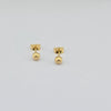 18K Gold Matte Ball Stud Earrings 1g