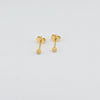 18K Gold Sand Blast Stud Earrings 1g