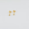 18K Gold Sand Blast Stud Earrings 1g