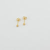 18K Gold Sand Blast Stud Earrings 1g