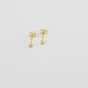 18K Gold Sand Blast Mini Stud Earrings 0.50g