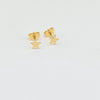 18K Gold Star Stud Earrings 1g