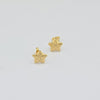 18K Gold Star Matte Stud Earrings 0.40g