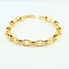 18K Gold Rectangular Link Bracelet 5.1g