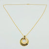 18K Gold Round Greek & CZ Necklace 7.2g