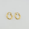 18K Gold Small Greek Key Twist Earrings 1.45g