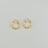 18K Gold Small Greek Key Twist Earrings 1.45g