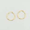 18K Gold Matt Swirl Large Hoop  Earrings 1.61g