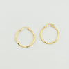 18K Gold Matt Swirl Large Hoop  Earrings 1.61g
