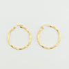 18K Gold Matt Swirl Hoop Earrings 1.34g