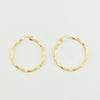 18K Gold Matt Swirl Hoop Earrings 1.34g