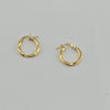 18K Gold Mini Twist Hoop Earrings 0.9g