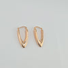 18K Gold Rose Gold V Hoop Earrings 3.2g