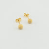 18K Gold Sand Ball  Stud Earrings 1.2g